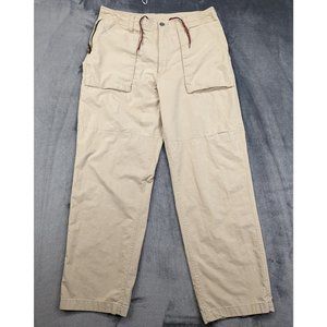 Y2K GAP Cargo Pants Mens L Nylon Baggy Relaxed Fit Preppy Outdoor Hiking 90s Tan
